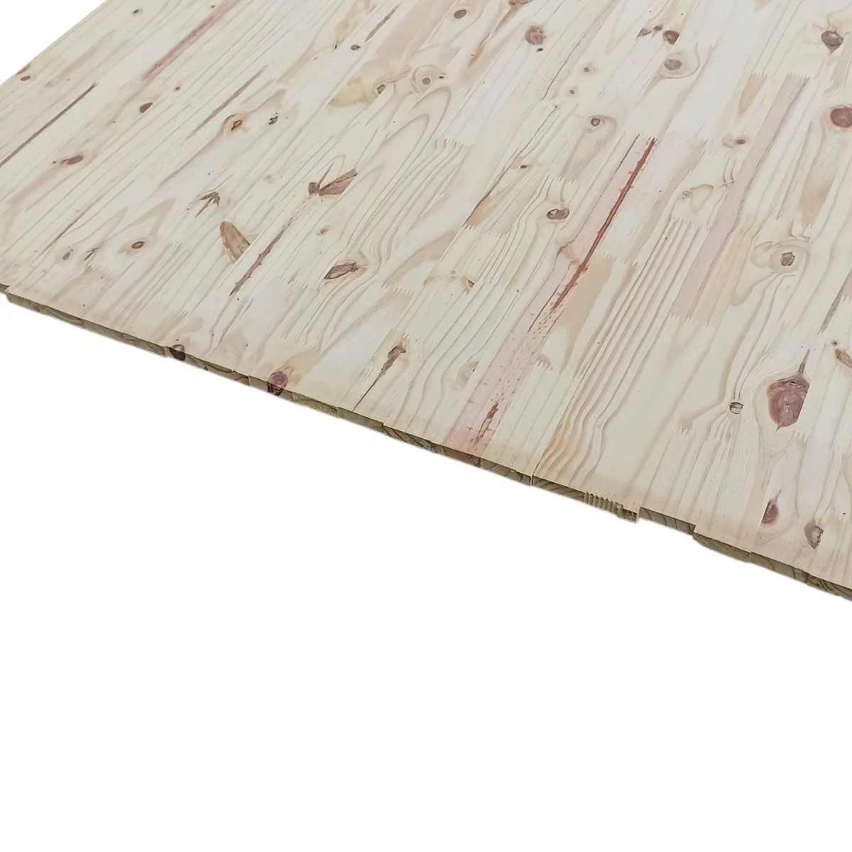 Painel de Pinus Rústico - acabamento e espessura em perspectiva